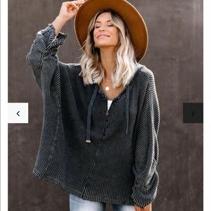 Vici Tops - Charcoal Hoodie Vici Tops - Charcoal Hoodie